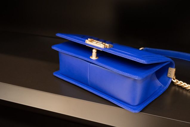 CC original customized lambskin boy handbag A67086-2 blue