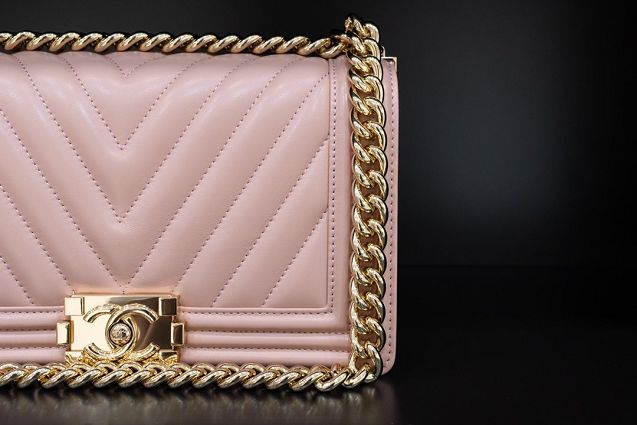 CC original customized lambskin boy handbag A67086-2 light pink(smooth hardware)