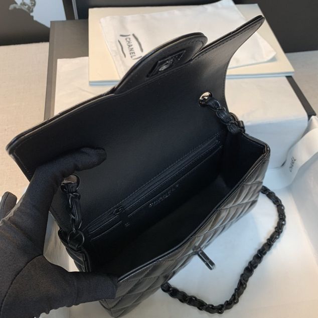 2020 CC original aged calfskin mini flap bag  A69900 black hardware