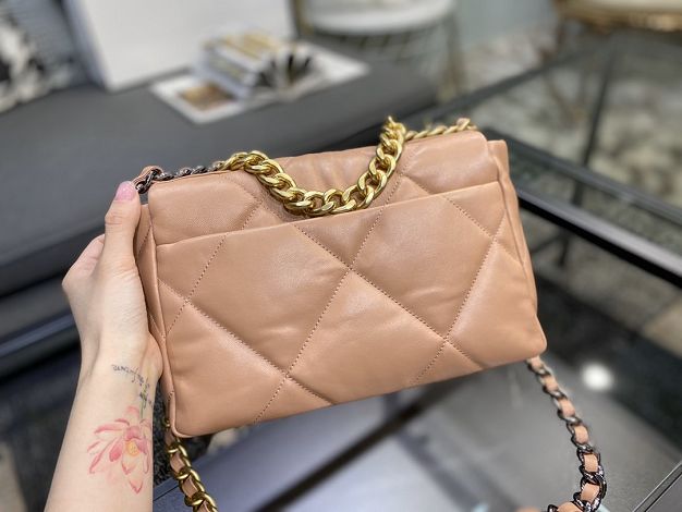 2020 CC original lambskin 19 flap bag AS1160 nude