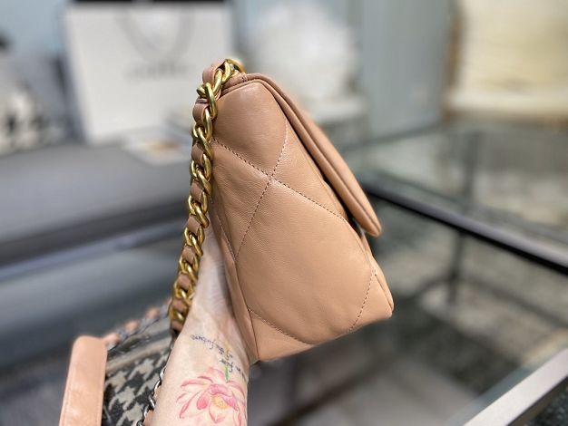 2020 CC original lambskin 19 flap bag AS1160 nude