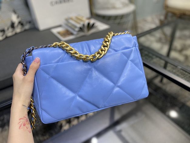 2020 CC original lambskin 19 large flap bag AS1161 blue