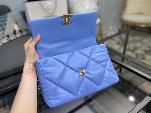 2020 CC original lambskin 19 large flap bag AS1161 blue