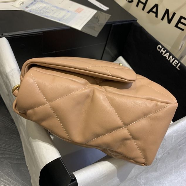 2020 CC original lambskin 19 maxi flap bag AS1162 apricot