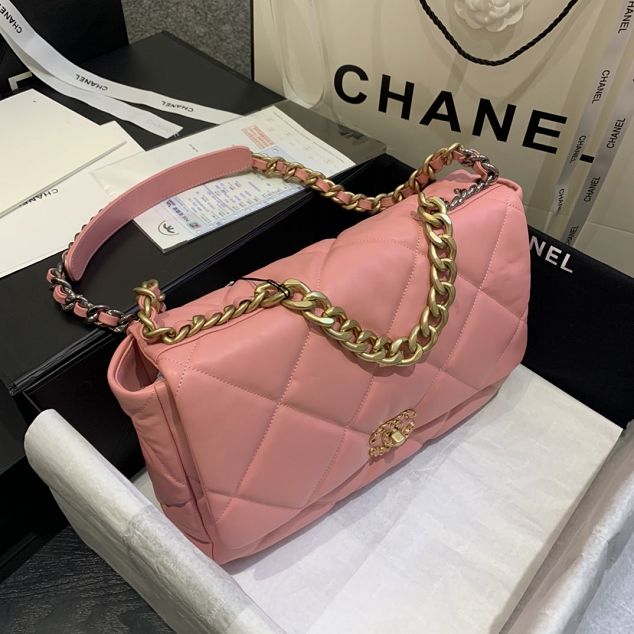 2020 CC original lambskin 19 maxi flap bag AS1162 pink