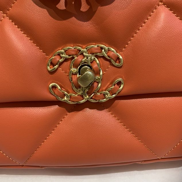 2020 CC original lambskin 19 flap bag AS1160 orange