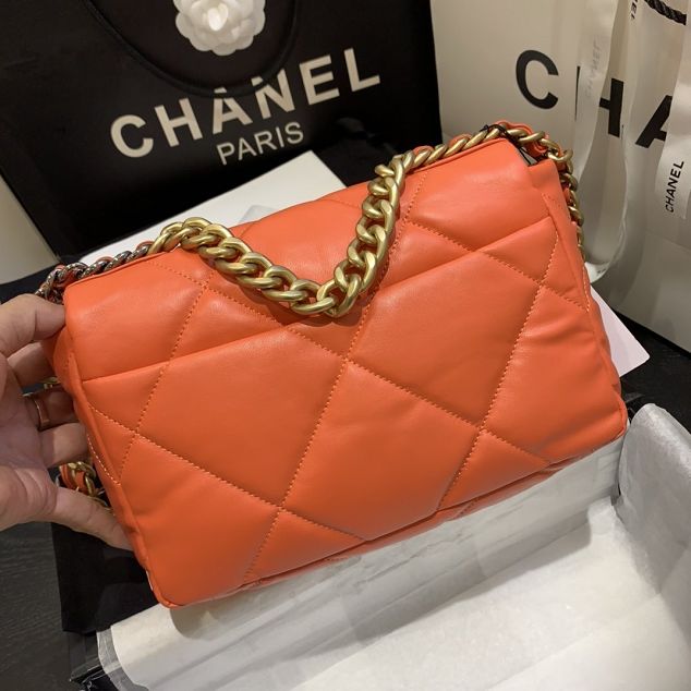 2020 CC original lambskin 19 flap bag AS1160 orange