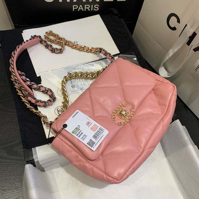 2020 CC original lambskin 19 flap bag AS1160 pink