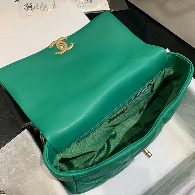 2020 CC original lambskin 19 large flap bag AS1161 green