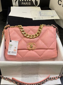 2020 CC original lambskin 19 large flap bag AS1161 pink