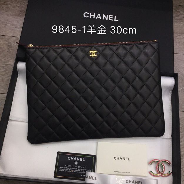 CC original lambskin clutch A10065 black