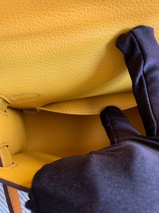 Hermes original epsom leather mini kelly 19 bag K0019 yellow