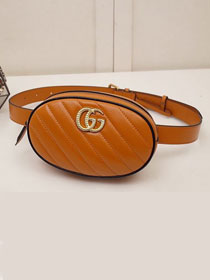 GG Marmont matelasse leather belt bag 476434 caramel