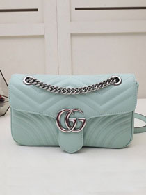 GG original calfskin marmont small shoulder bag 443497 pastel green