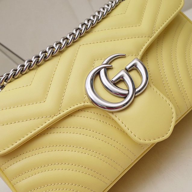 GG original calfskin marmont small shoulder bag 443497 yellow