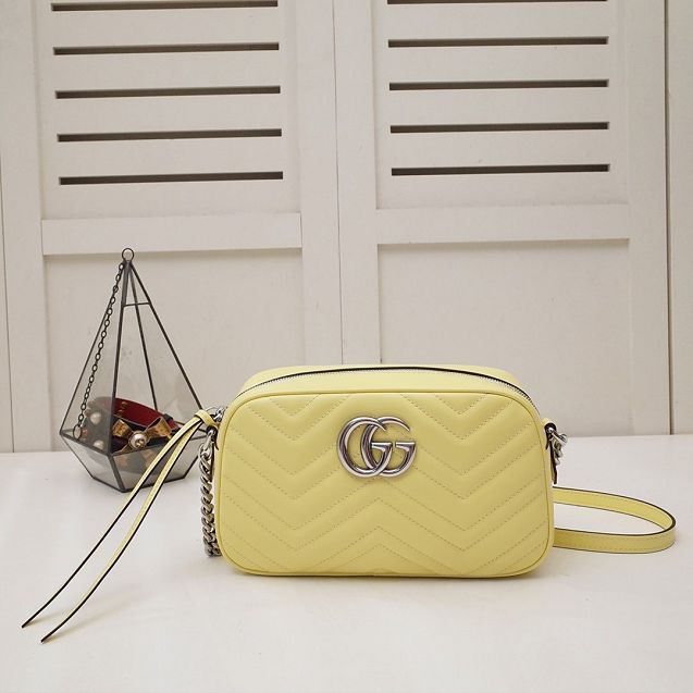 GG original calfskin marmont small shoulder bag 447632 yellow