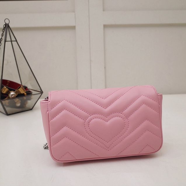 GG original calfskin marmont super mini bag 476433 pink