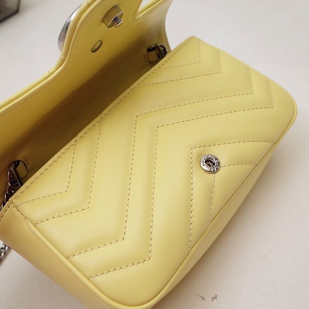 GG original calfskin marmont super mini bag 476433 yellow