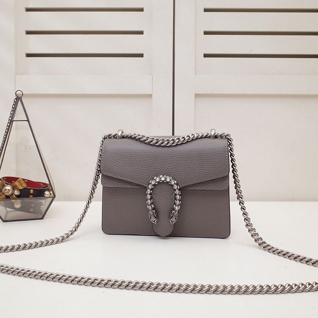 GG original calfskin dionysus mini shoulder bag 421970 grey