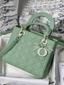 Dior original lambskin medium lady dior ultra-matte bag M0565 avocado green