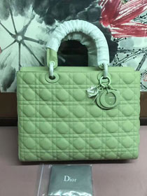 Dior original lambskin large lady dior ultra-matte bag M0566 avocado green