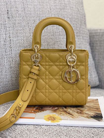 Dior original lambskin small my ABCdior bag M0538 yellow