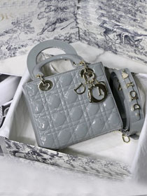 Dior original patent calfskin small my ABCdior bag M0538 grey