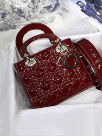 Dior original patent calfskin small my ABCdior bag M0538 wine