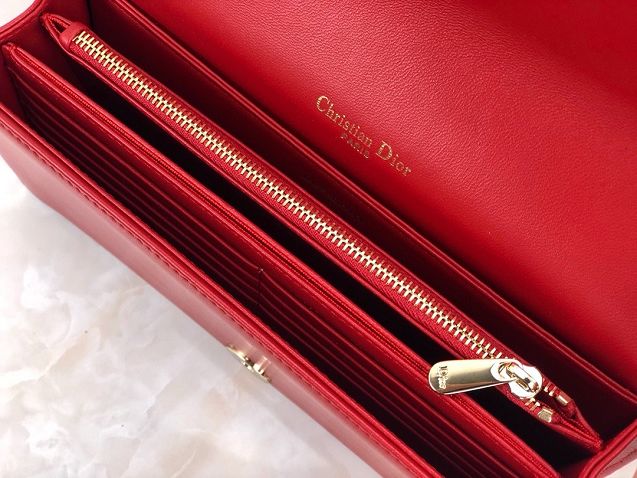 Lady dior original lambskin clutch S0204 red