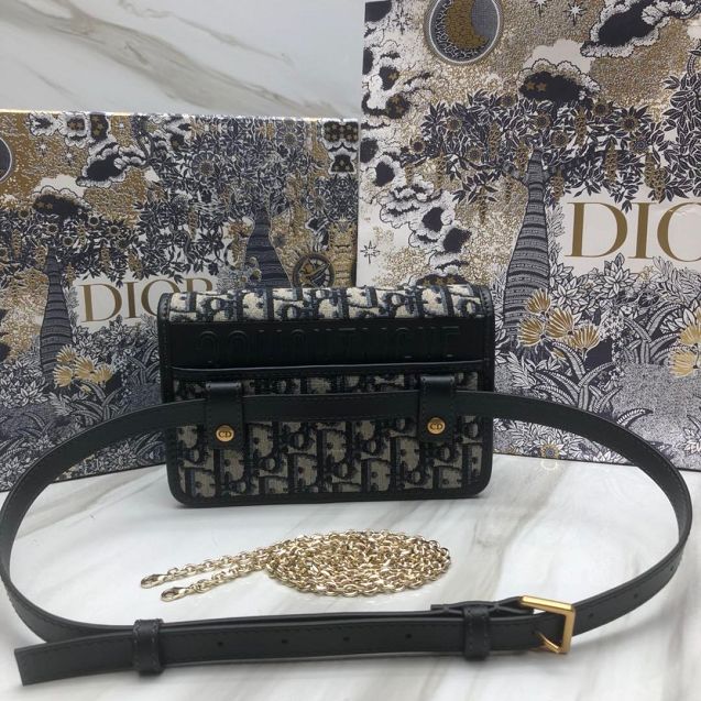 Dior original canvas 30 montaigne 2-IN-1 pouch S2086 black