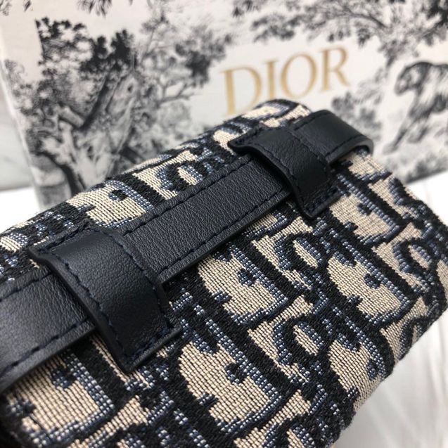 Dior original canvas Saddle belt pouch S5618 blue