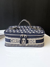 Dior original canvas small vanity case S5416 dark blue