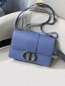 Dior original smooth calfskin 30 montaigne flap bag M9203 blue