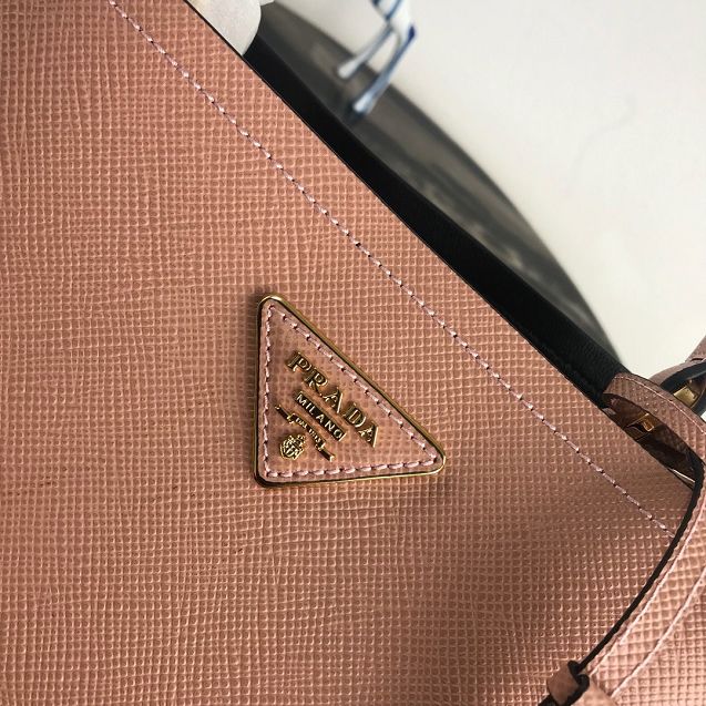 Prada original saffiano leather medium panier bag 1BA212 nude