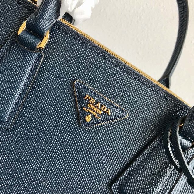 Prada original galleria saffiano leather medium tote bag 1BA232 dark blue