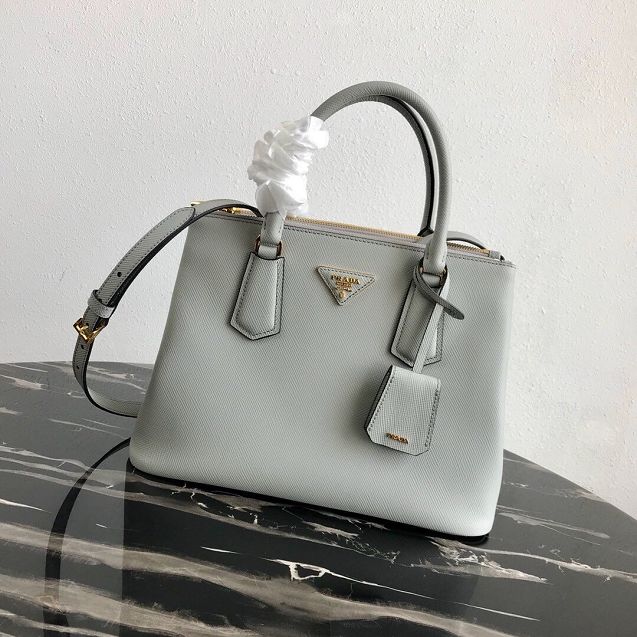 Prada original galleria saffiano leather medium tote bag 1BA232 grey