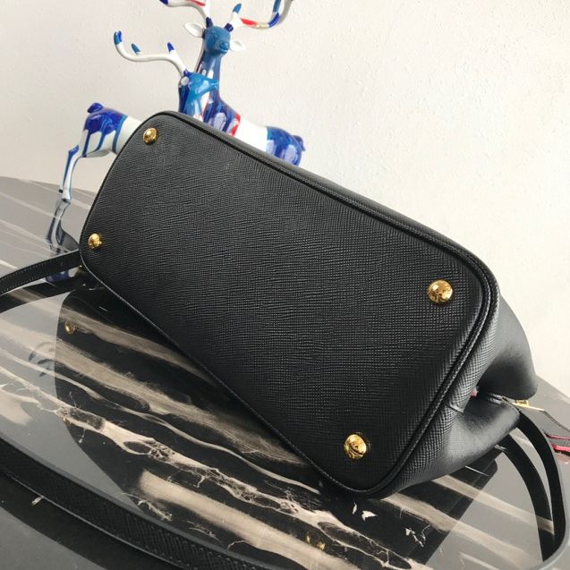 Prada original saffiano leather medium double bag 1BG2775 black