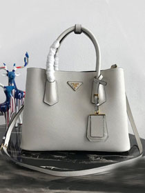 Prada original saffiano leather medium double bag 1BG2775 white