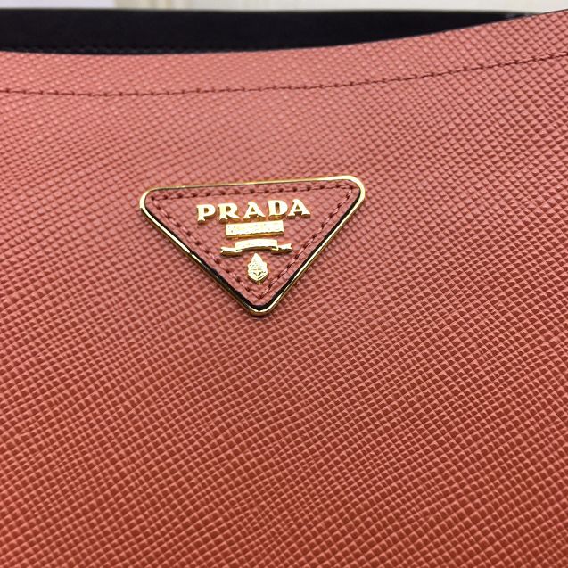 Prada original saffiano leather matinee handbag 1BA249 brown