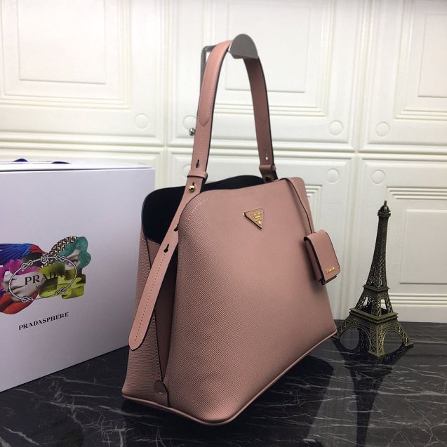 Prada original saffiano leather matinee handbag 1BA249 nude