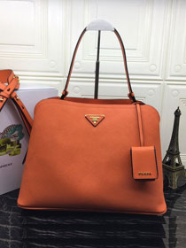 Prada original saffiano leather matinee handbag 1BA249 orange