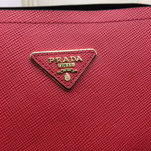 Prada original saffiano leather matinee handbag 1BA249 red