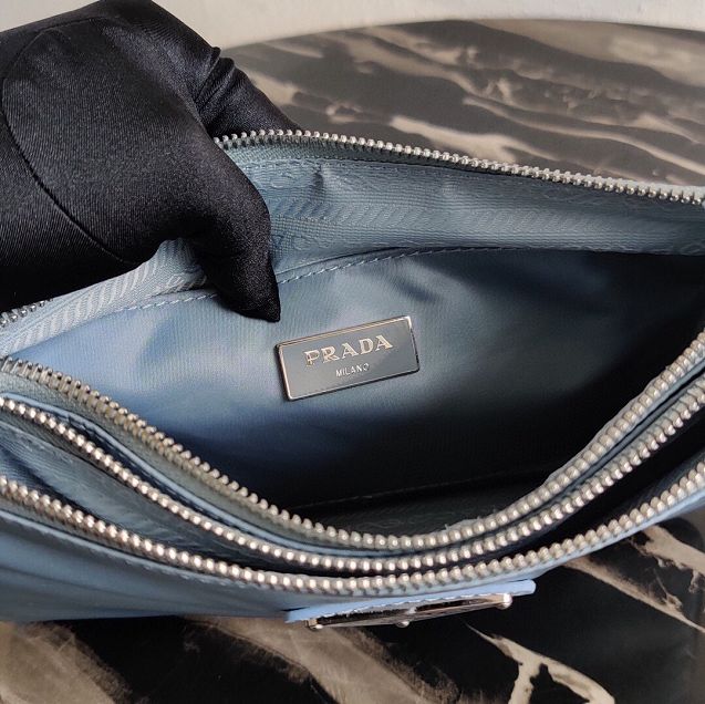 Prada nylon re-edition 2000 shoulder bag 1BH046 light blue