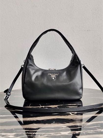 Prada original calfskin hobo bag 1BC132 black