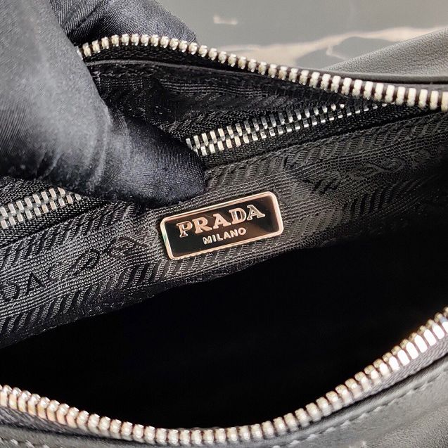 Prada original calfskin hobo bag 1BC132 black