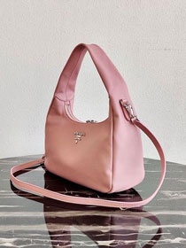 Prada original calfskin hobo bag 1BC132 pink