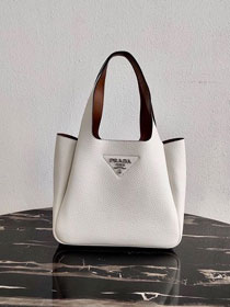 Prada original grained calfskin handbag 1BG335 white