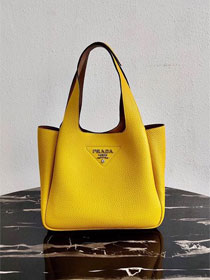 Prada original grained calfskin handbag 1BG335 yellow