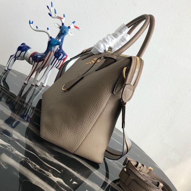 Prada original grained calfskin tote handbag 1BA157 grey