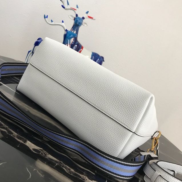 Prada original grained calfskin tote handbag 1BA157 white